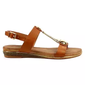 Ladies Lunar RENOIR T-Bar  Sandal Tan Tempo Soft