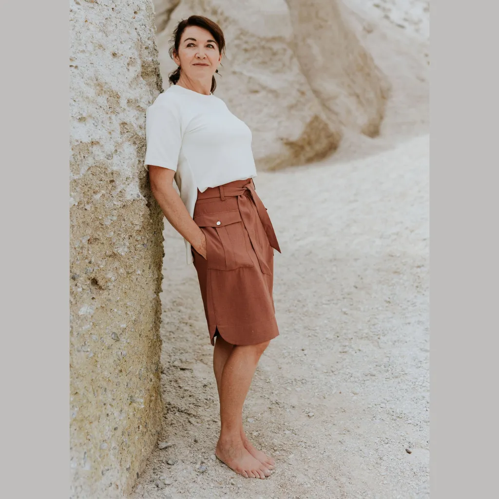 Lanii Women's Mid Length Skirt - Desert