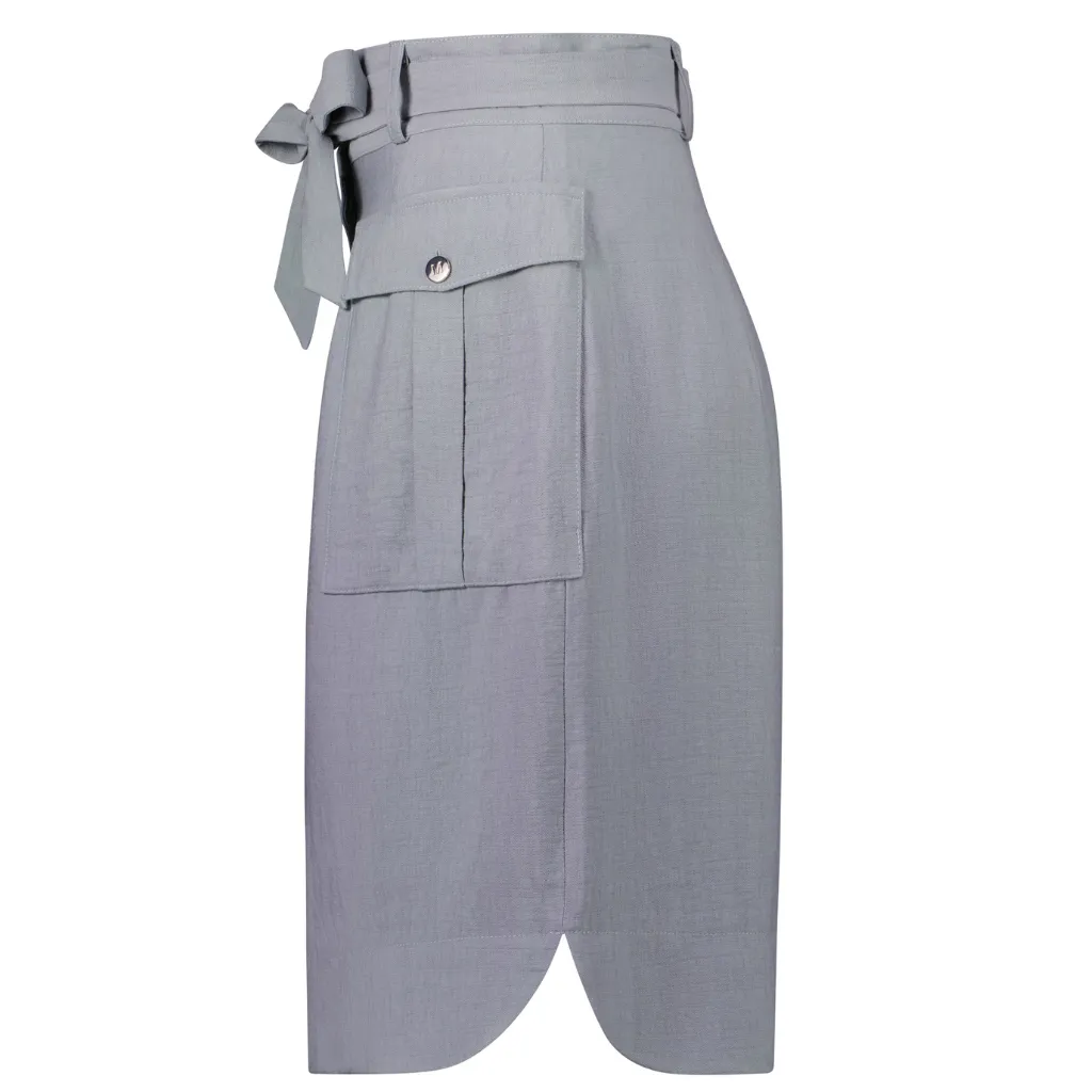 Lanii Women's Mid Length Skirt - Slate Grey