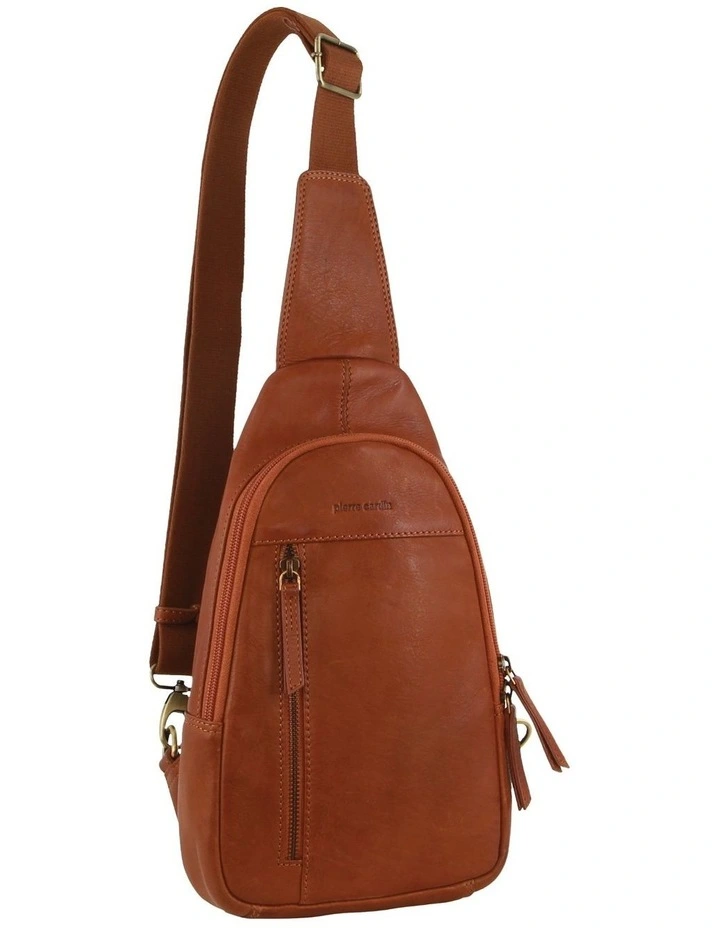 Leather Sling Bag in Cognac