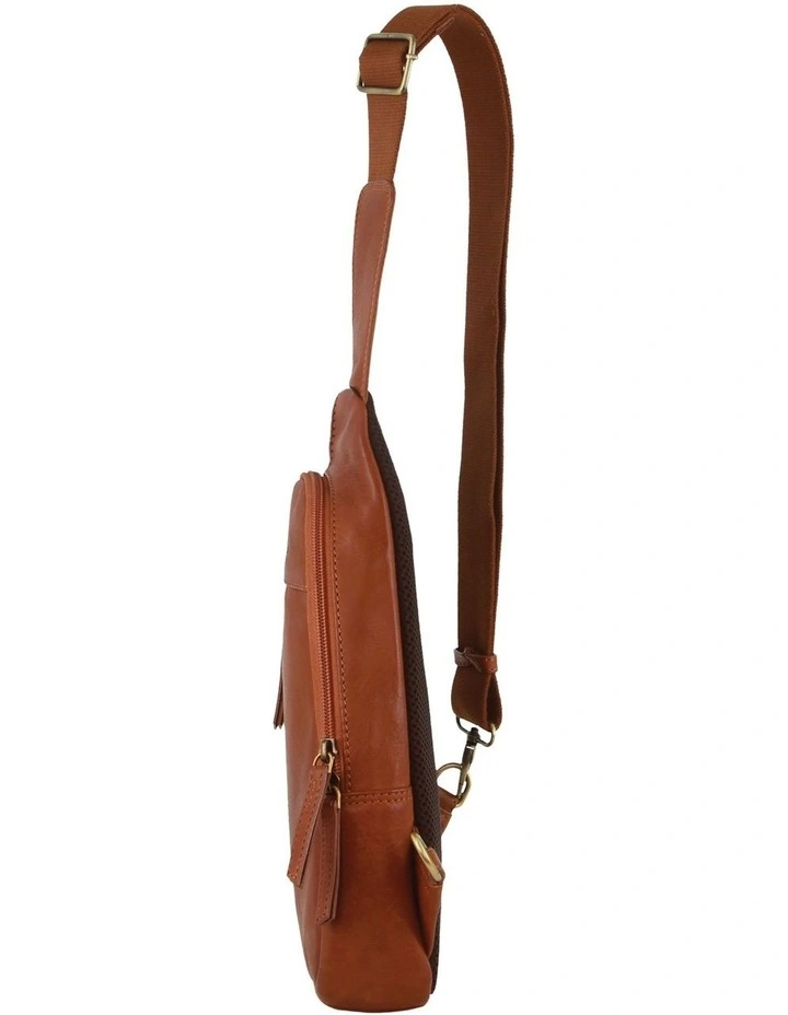 Leather Sling Bag in Cognac