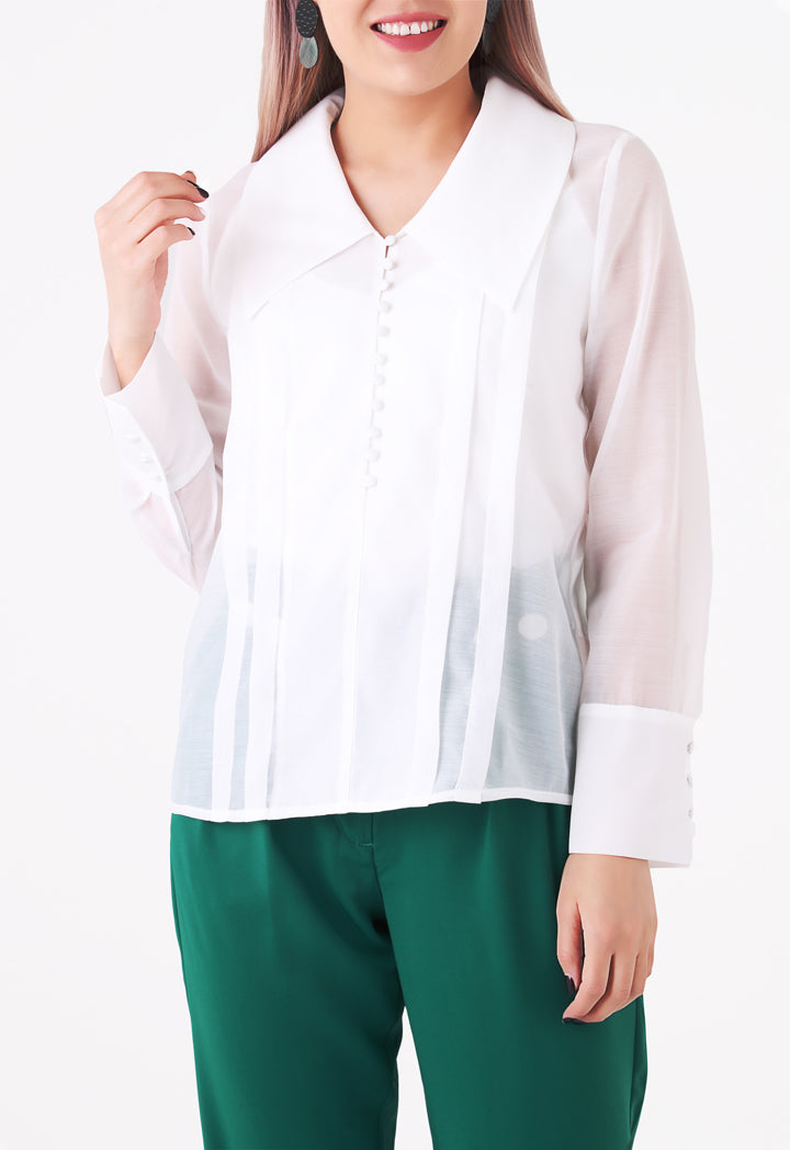 Loop Button Organza Shirt