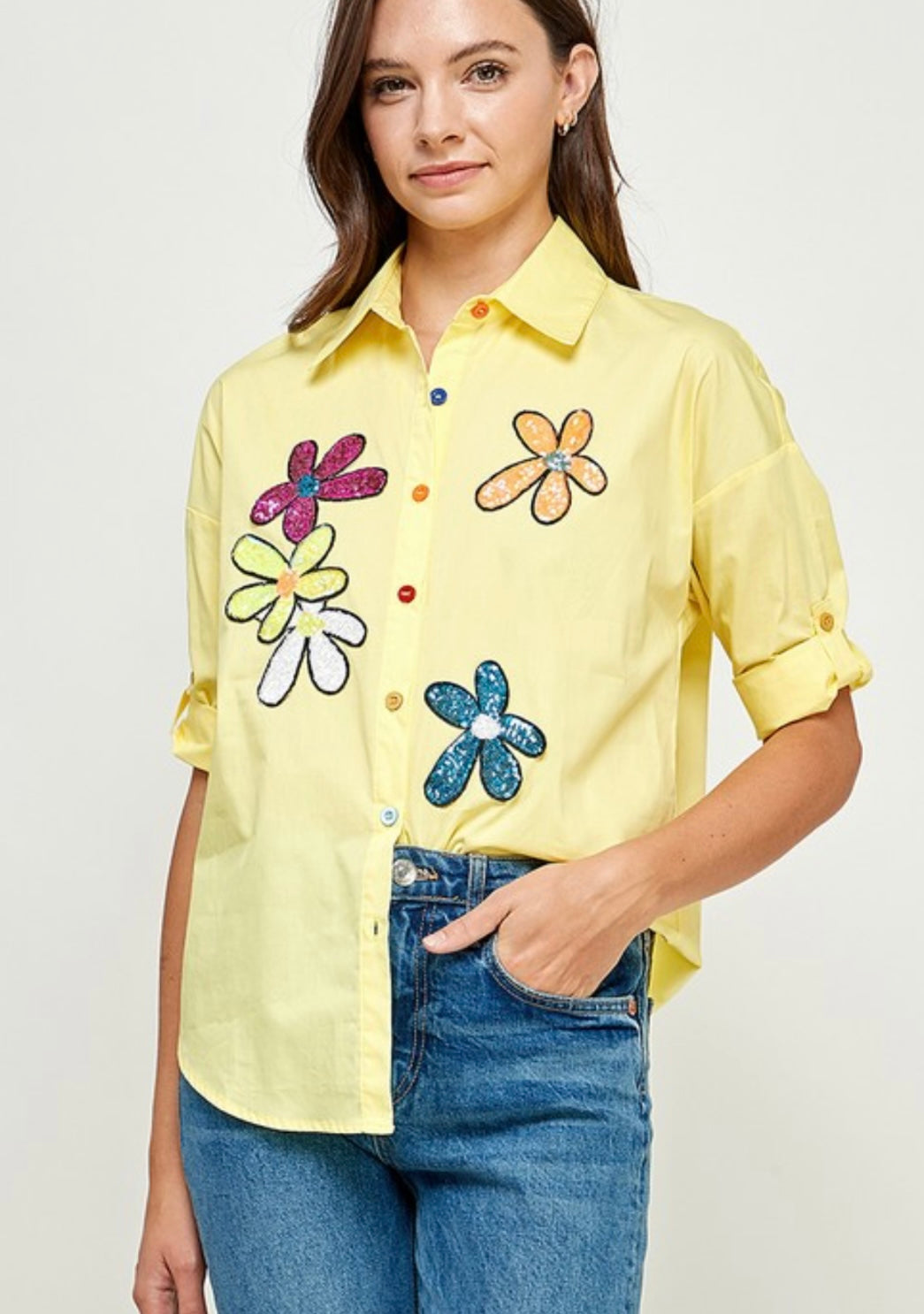 LP8636 Sequins graphics shirt