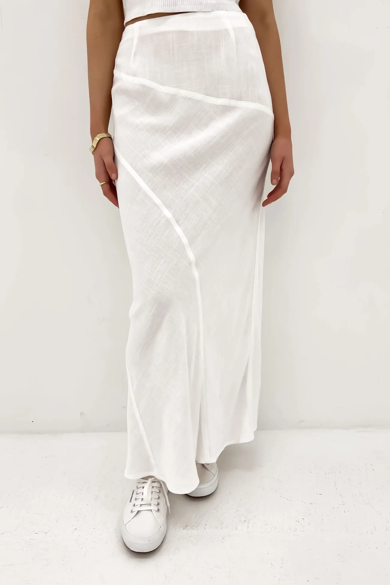 Mandy Maxi Skirt Vintage White