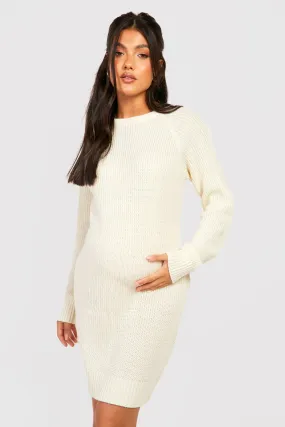 Maternity Crew Neck Sweater Dress