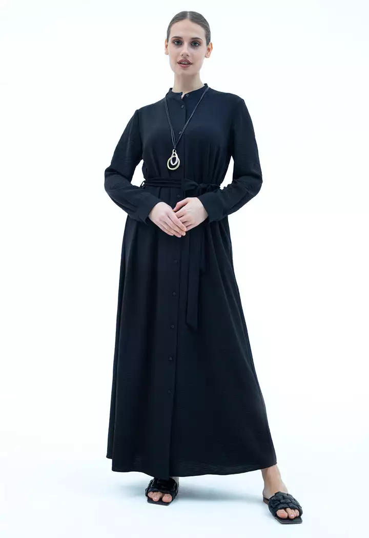 Maxi Shirt Dress With Self-Fabric Belt