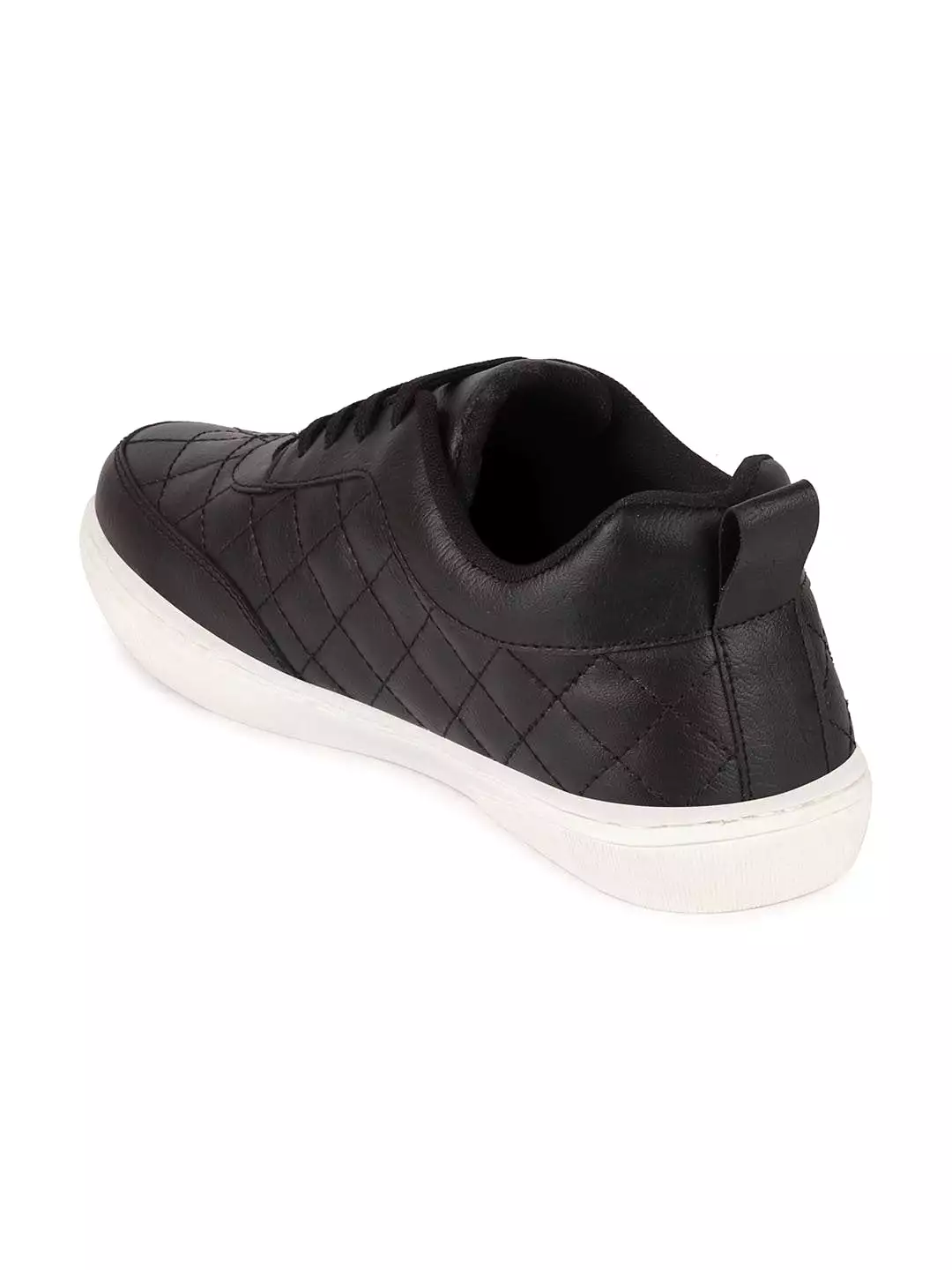 Men Black Lace Up Classic Sneakers