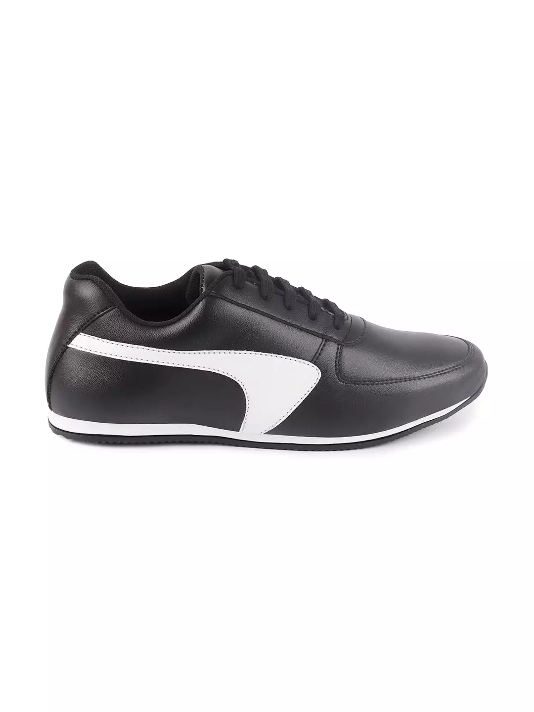 Men Black Trendy Lace Up Sneakers