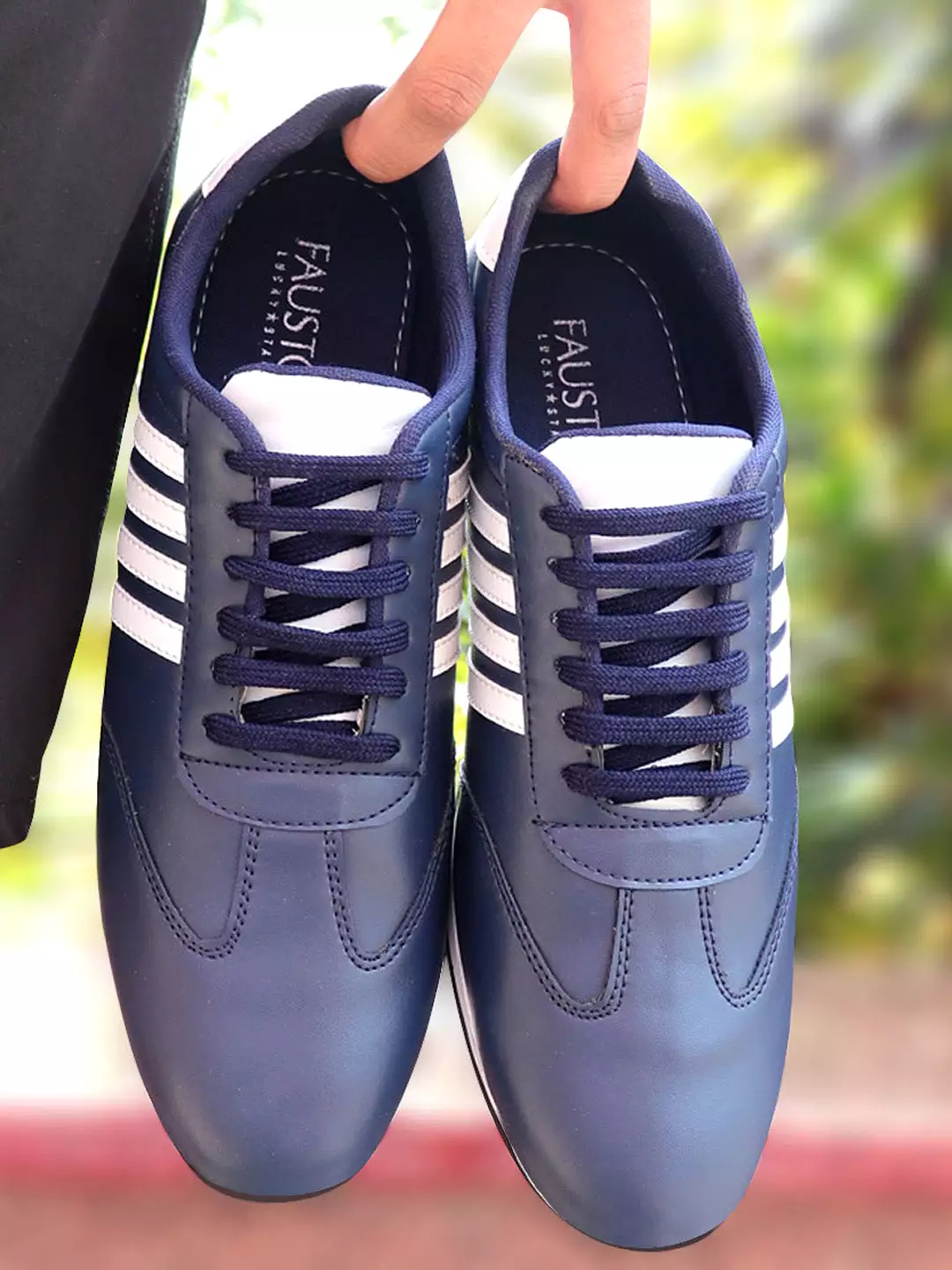 Men Blue Casual Classic Lace Up Sneakers