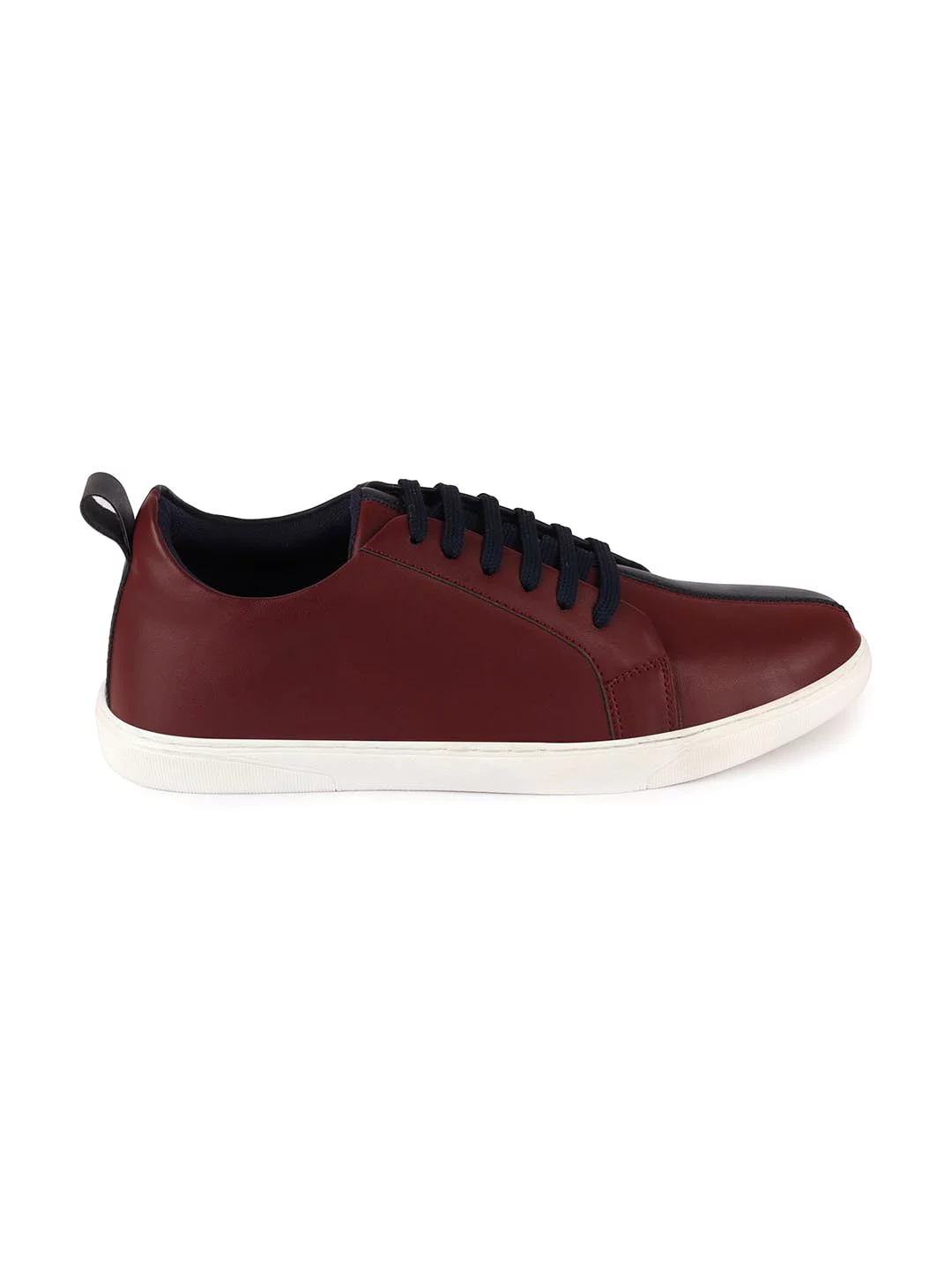 Men Red/Navy Lace Up Colorblocked Sneakers