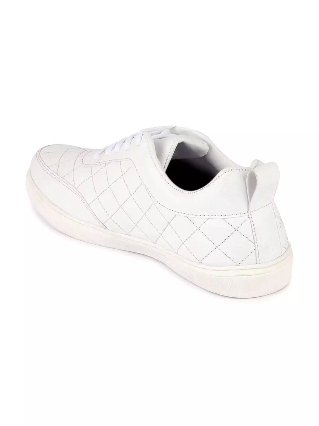 Men White Lace Up Classic Sneakers