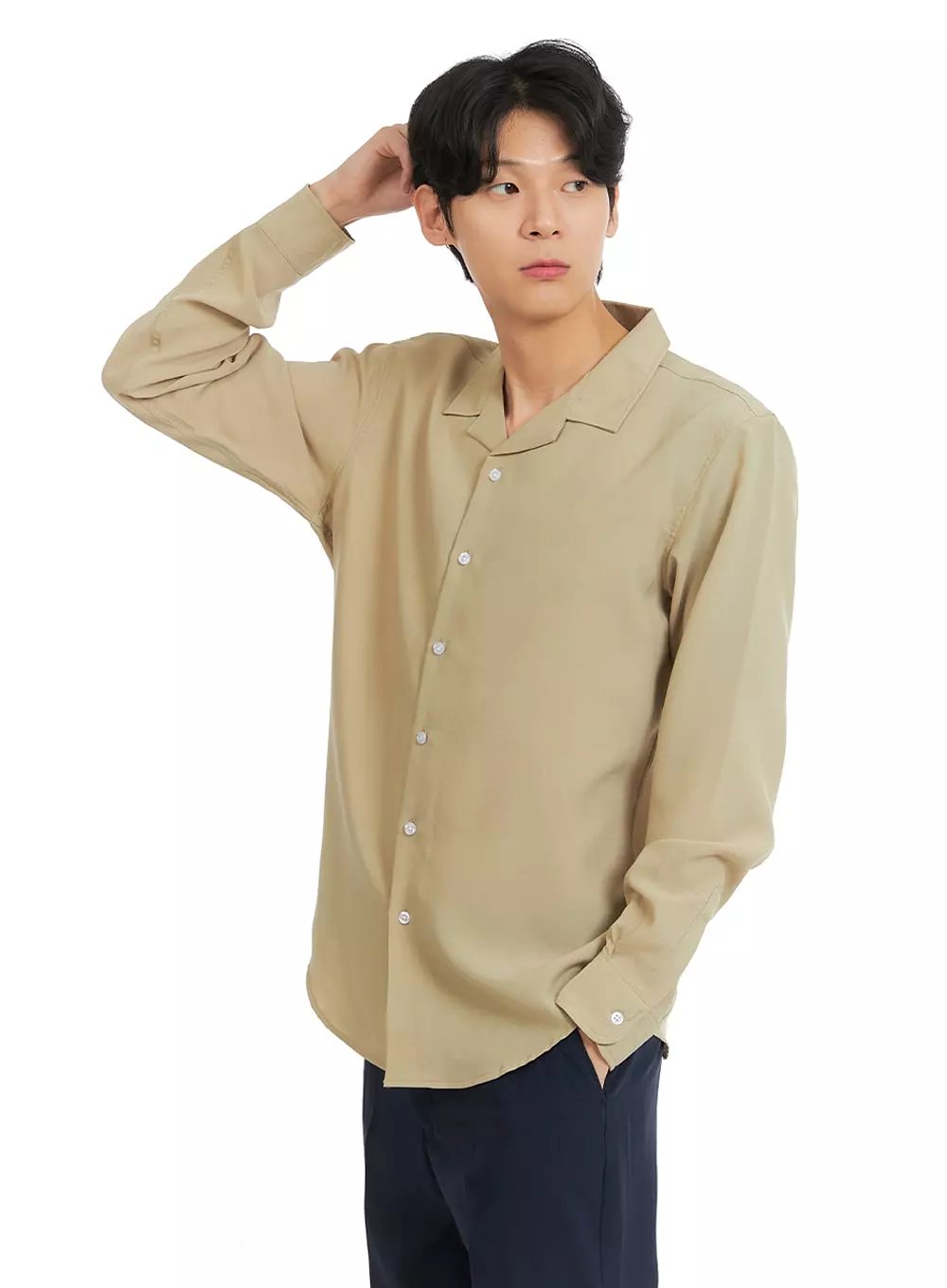 Men's Open Collar Buttoned Shirt IA401