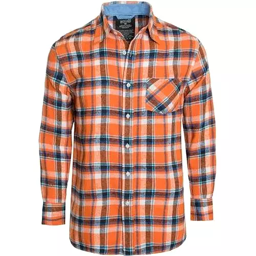 Men's Plaid Flannel Button Down Long Sleeve Shirt