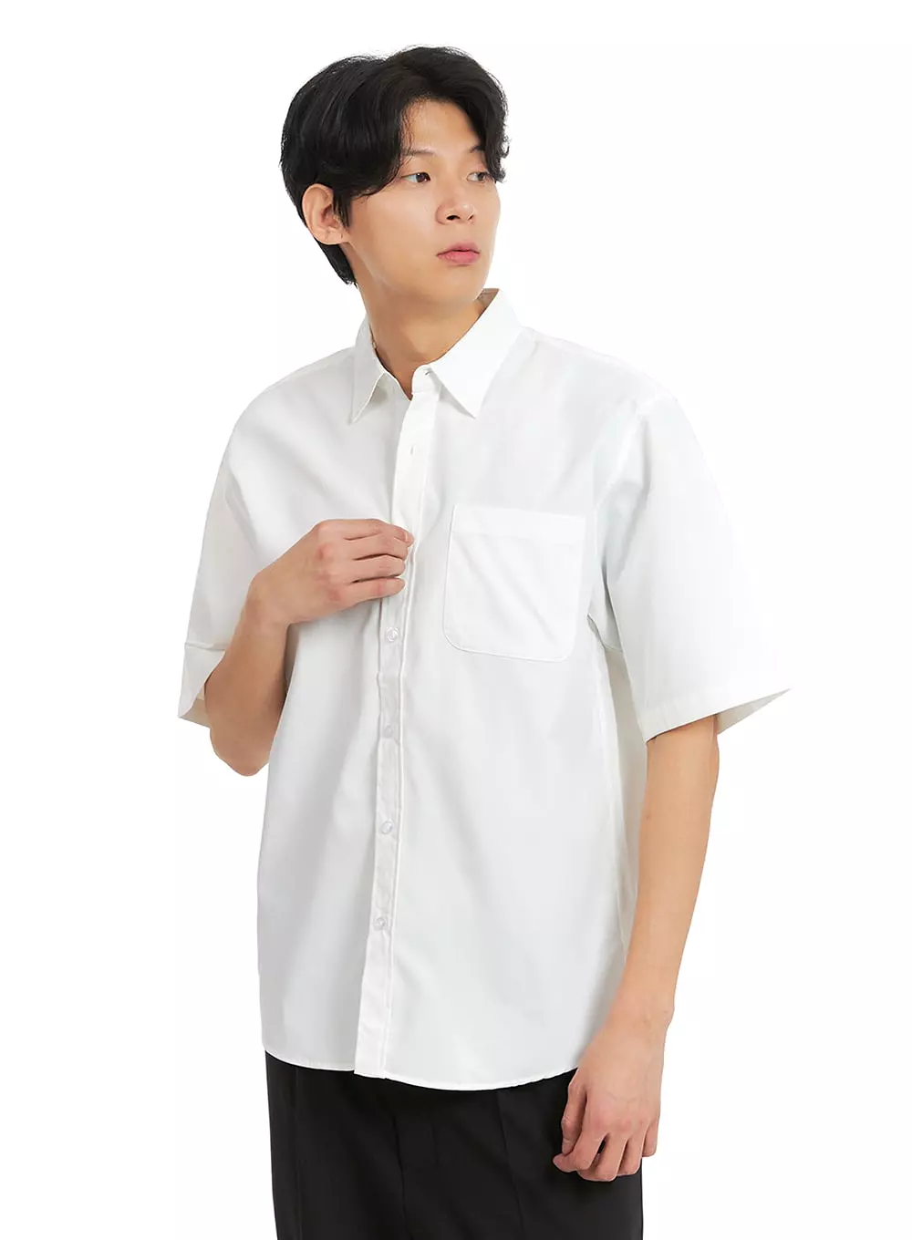 Men's Solid Cotton Buttoned Shirt IA401