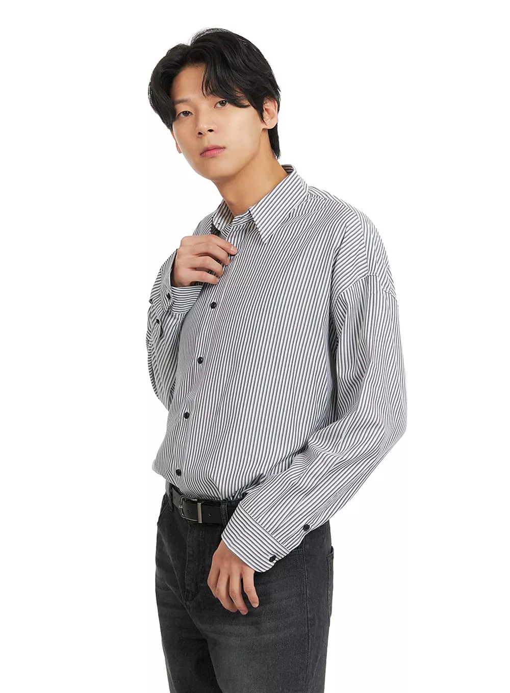 Men's Stripe Collared Shirt IA402