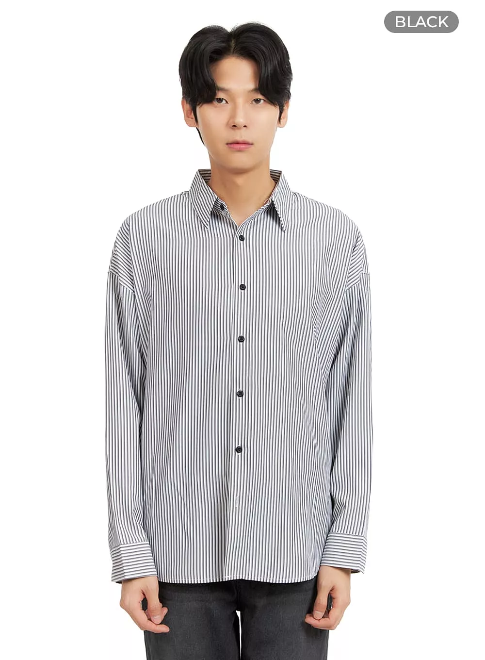 Men's Stripe Collared Shirt IA402