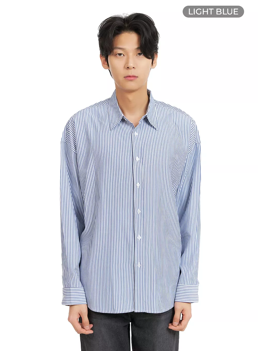 Men's Stripe Collared Shirt IA402