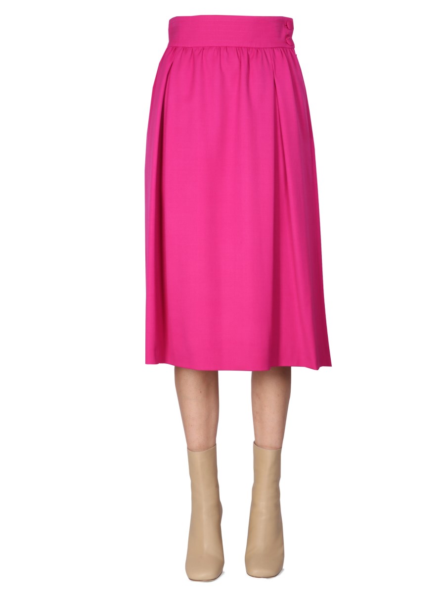 MOSCHINO    WOOL FLARED MIDI SKIRT