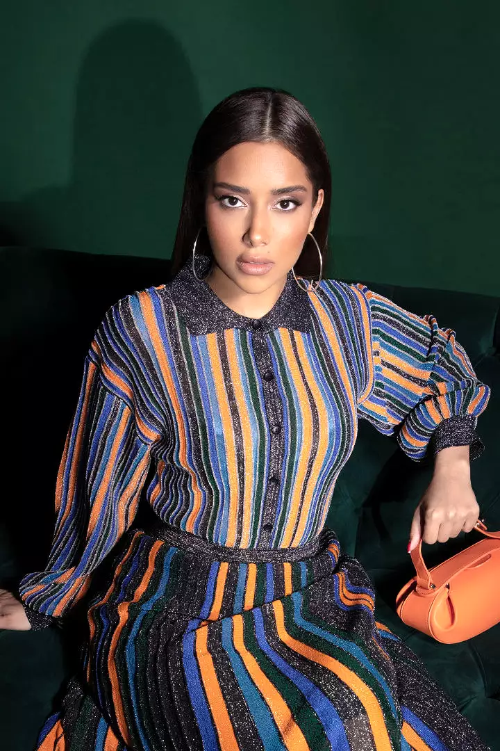 Multicolored Lurex Striped Shirt