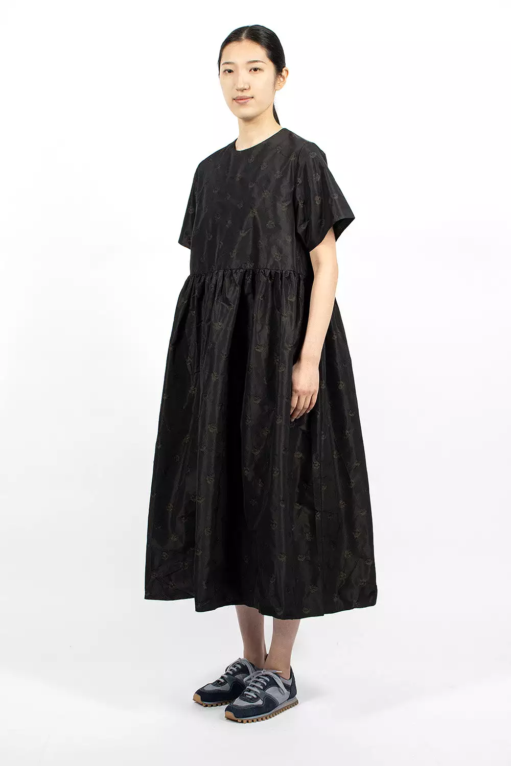 Mumu Dress Black Flower Jacquard