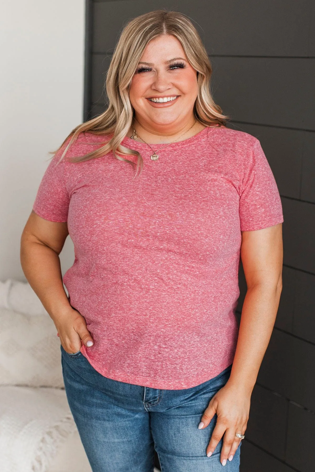 Never Basic Short Sleeve Top- Coral