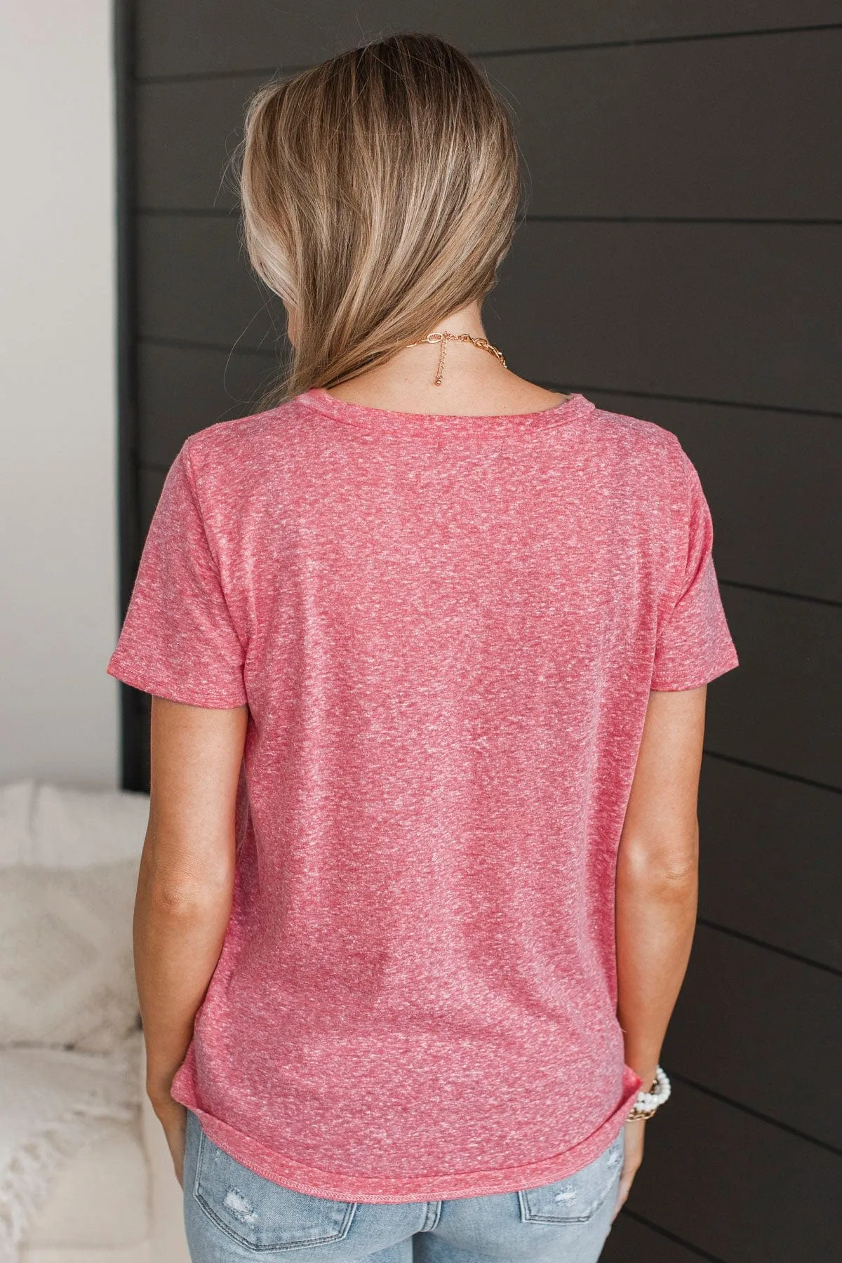 Never Basic Short Sleeve Top- Coral