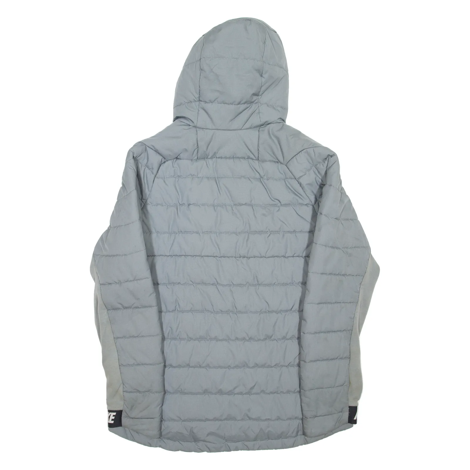 NIKE Mens Puffer Jacket Grey Hooded L