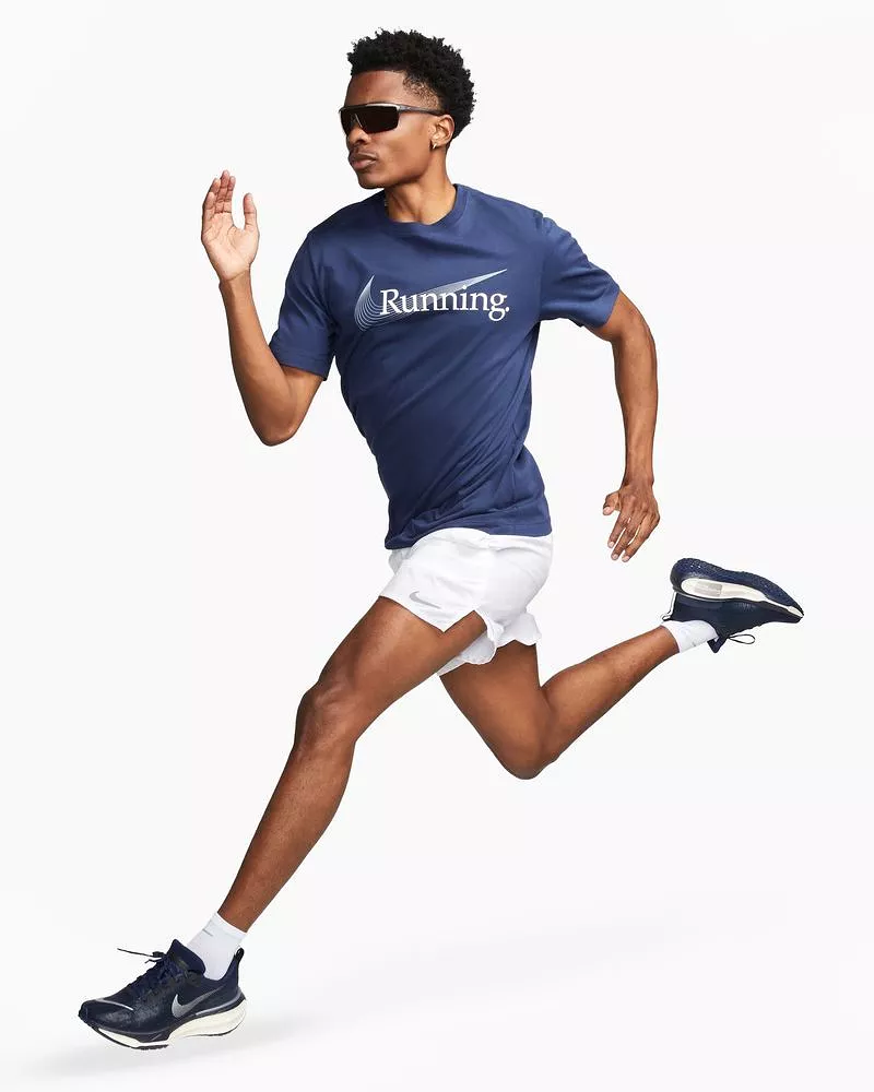 NIKE MENS RUNNING TEE NAVY