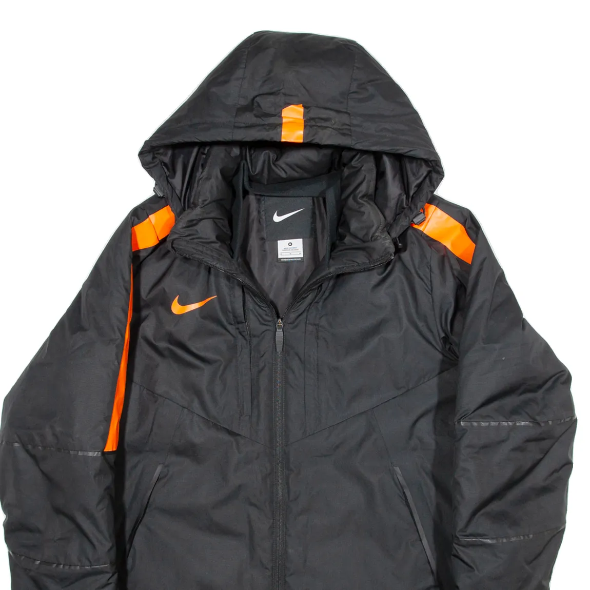 NIKE Storm Fit Authentic Football Mens Puffer Jacket Black Hooded M