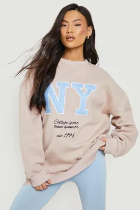 Ny Applique Oversized Sweater