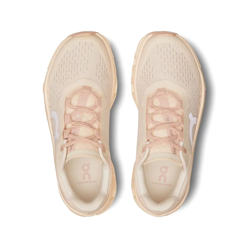 On Women's Cloudmonster Running Shoes - Moon/Fawn