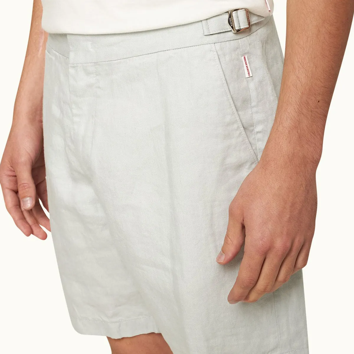 Orlebar Brown - Norwich Linen Tailored Shorts in White Jade