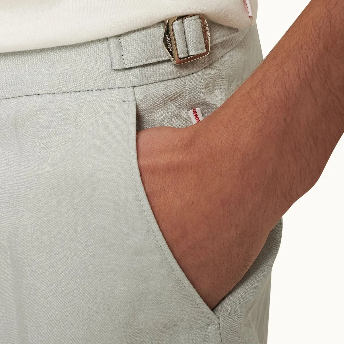 Orlebar Brown - Norwich Linen Tailored Shorts in White Jade