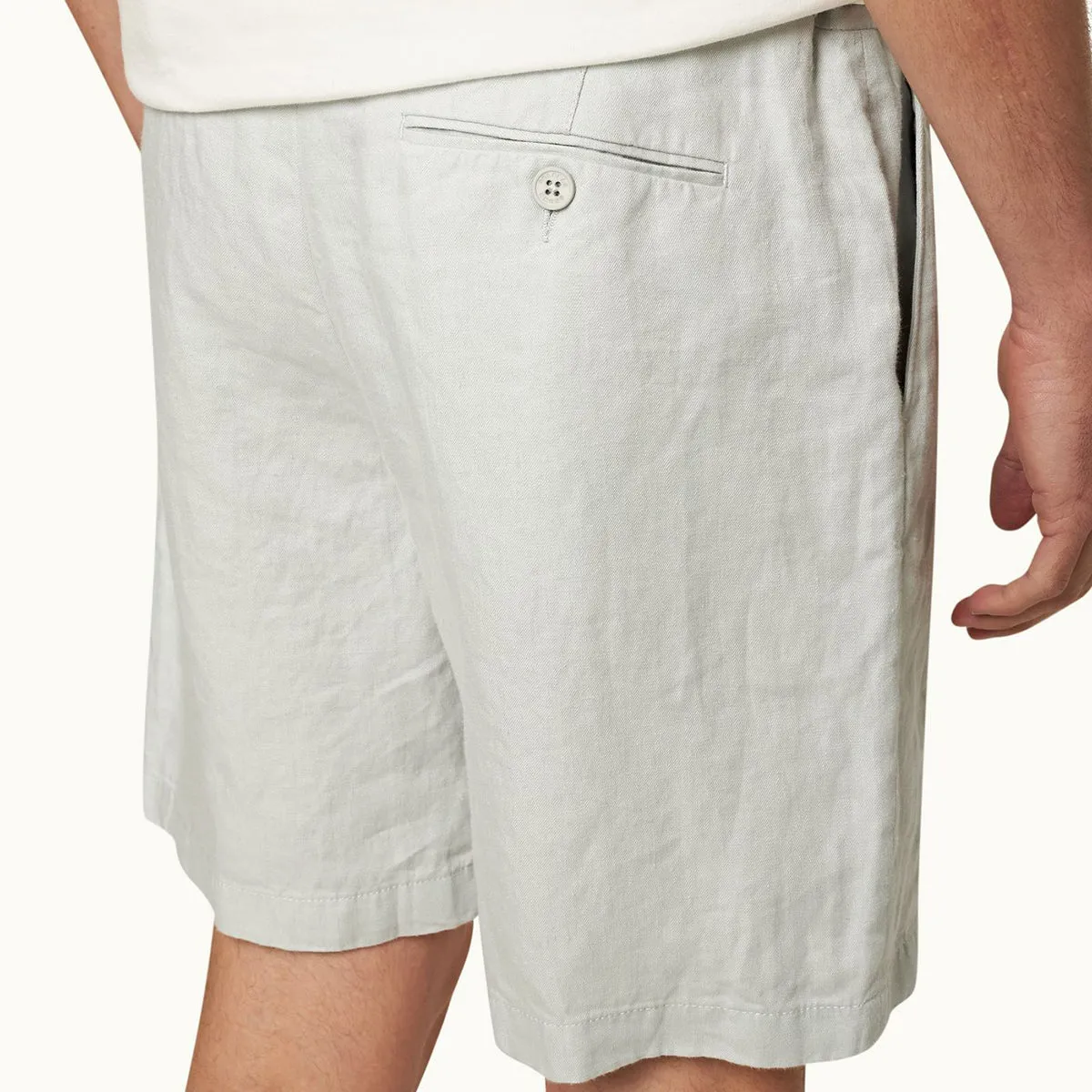 Orlebar Brown - Norwich Linen Tailored Shorts in White Jade