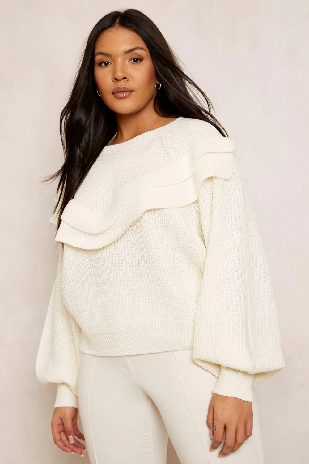 Plus Ruffle Detail Sweater