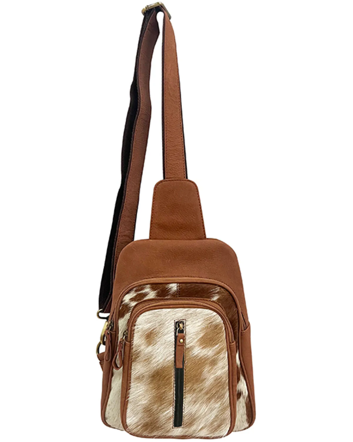 Product Name:  Myra Bag Women's Mountain Bend Hair-On Hide Bucket Crossbody Sling Bag