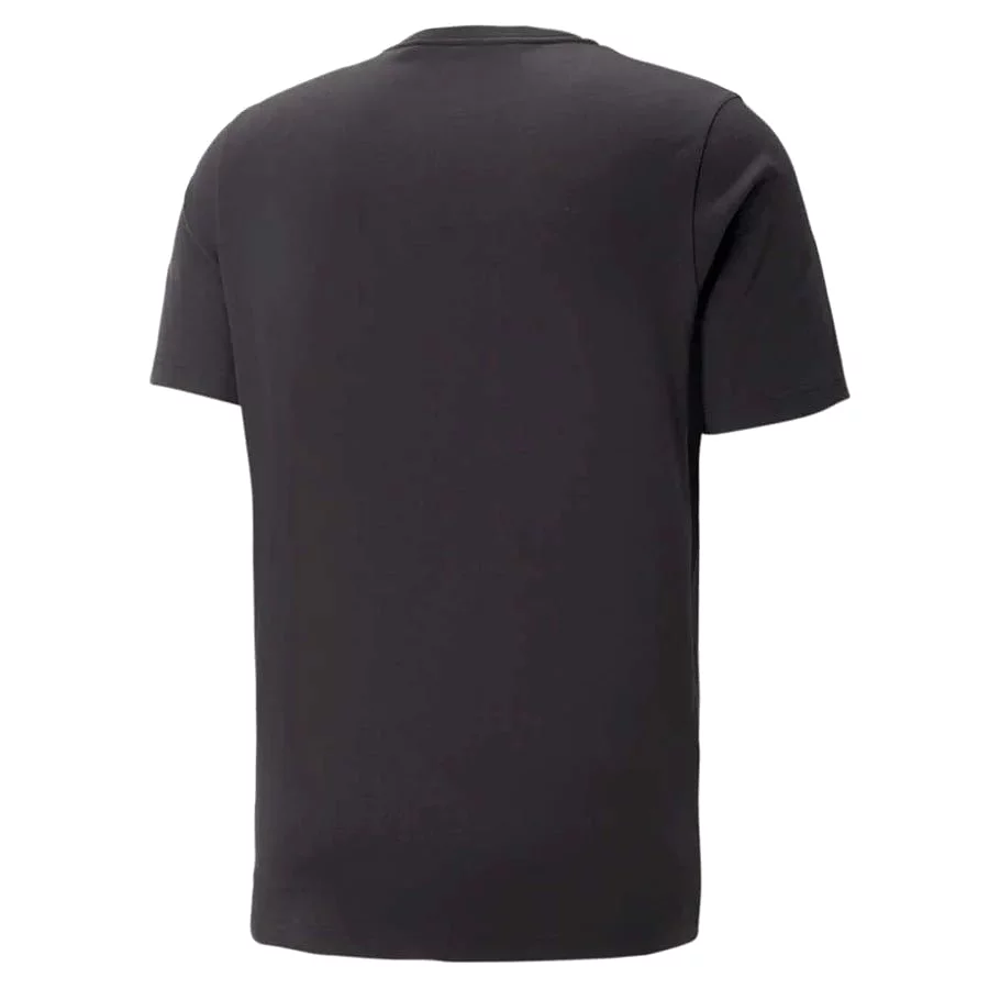 PUMA MEN'S ESSENTIALS+ 2 COLOUR LOGO BLACK TEE