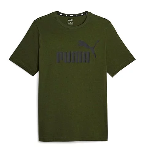 PUMA MEN'S ESSENTIALS LOGO GREEN TEE