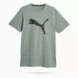 PUMA MENS TRAIN FAVOURITE LOGO GREEN TEE