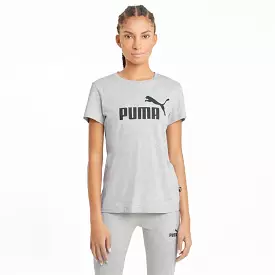 PUMA WOMEN'S ESSENTIALS LOGO GREY TEE