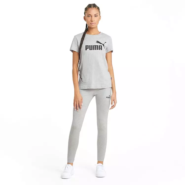 PUMA WOMEN'S ESSENTIALS LOGO GREY TEE