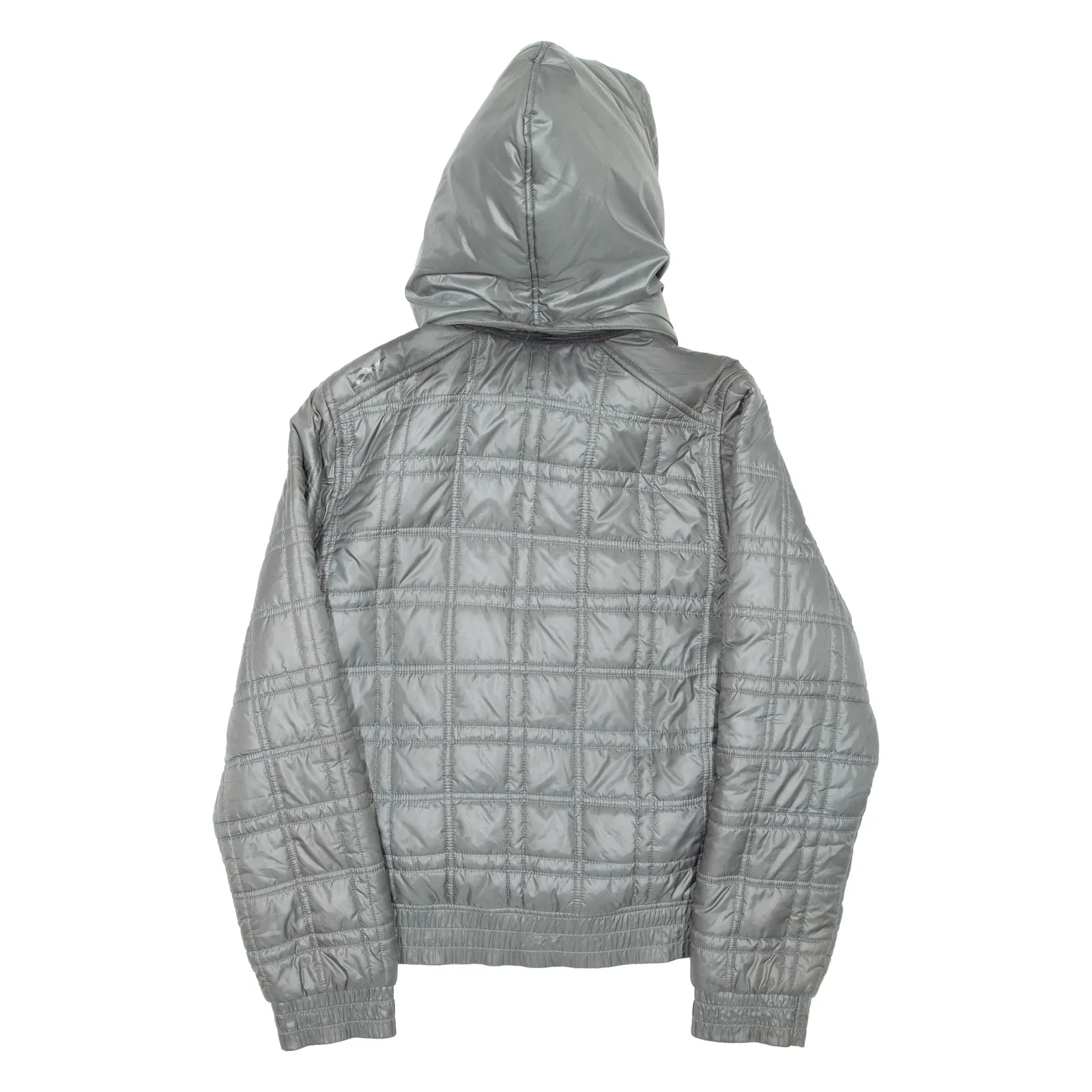 REEBOK Womens Puffer Jacket Grey Hooded L