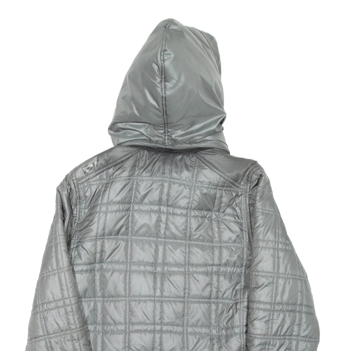 REEBOK Womens Puffer Jacket Grey Hooded L