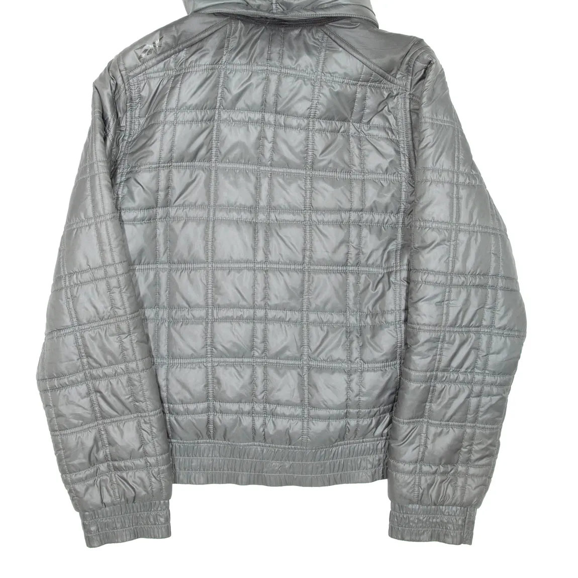 REEBOK Womens Puffer Jacket Grey Hooded L