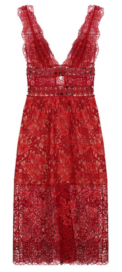 Rouge Lace Cocktail Dress