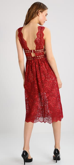 Rouge Lace Cocktail Dress