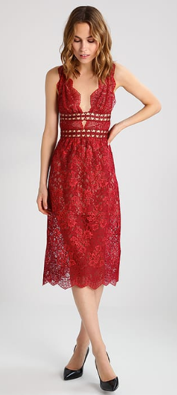 Rouge Lace Cocktail Dress