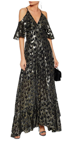 Ruffled Metallic Gown