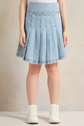 Senior Girls Blue Denim Skirt