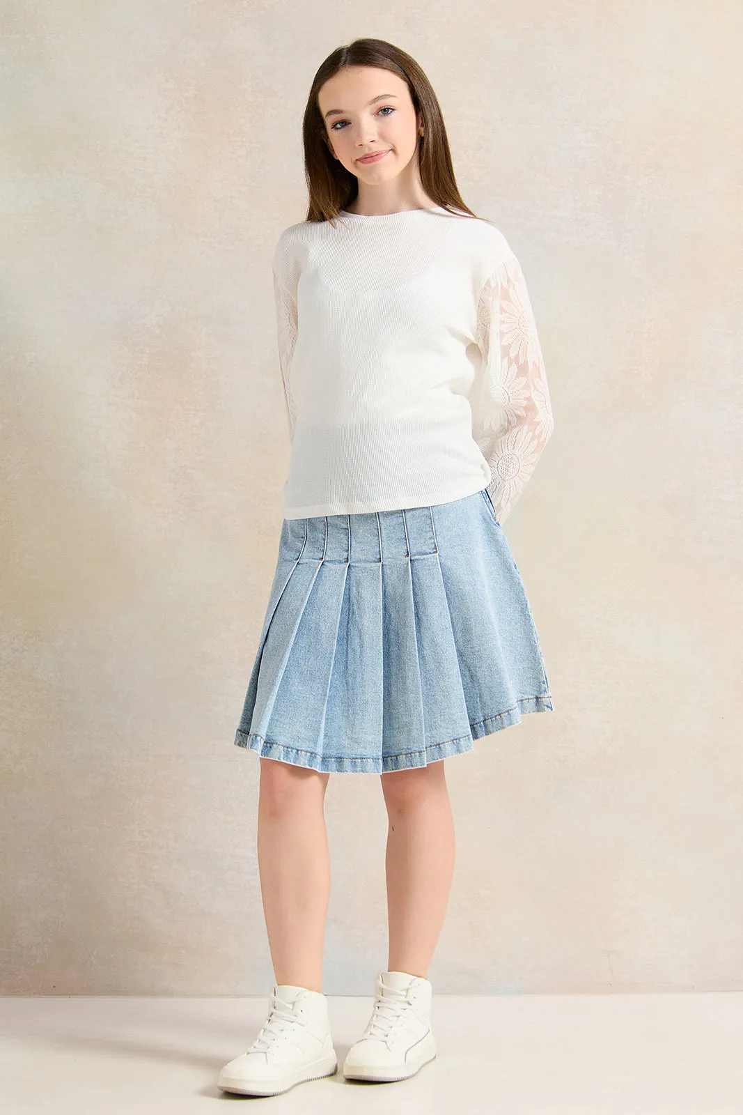 Senior Girls Blue Denim Skirt